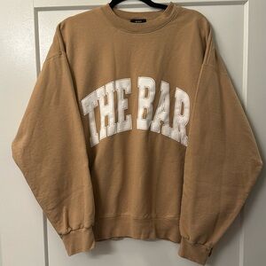 The Bar Varsity Sweatshirt in Beige, Size L